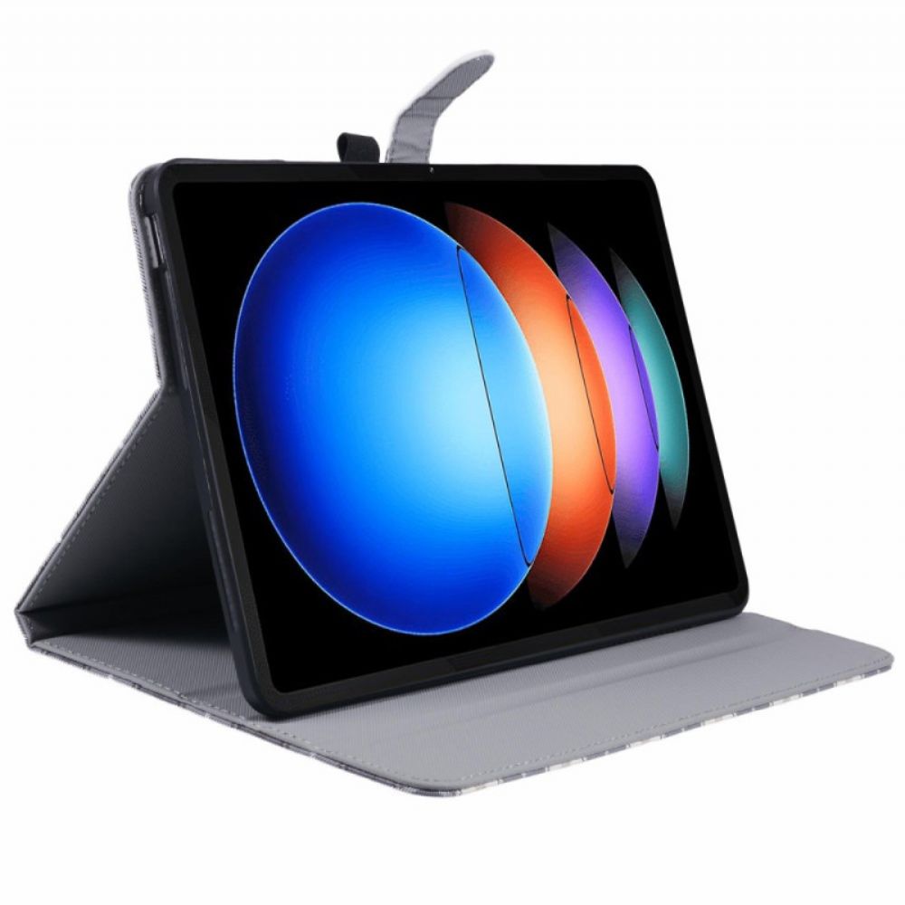 Flip Case Leren Xiaomi Pad 6s Pro Rasterpatroon