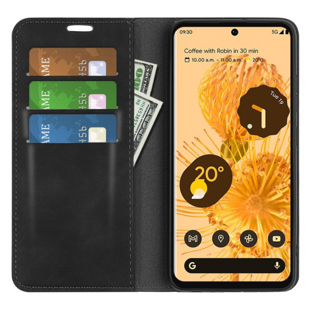 Bescherming Hoesje voor Google Pixel 7 Folio-hoesje Uni Leereffect
