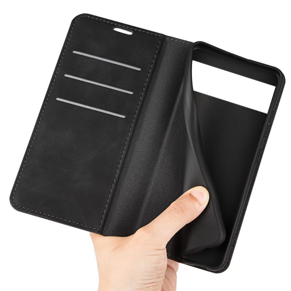 Bescherming Hoesje voor Google Pixel 7 Folio-hoesje Uni Leereffect