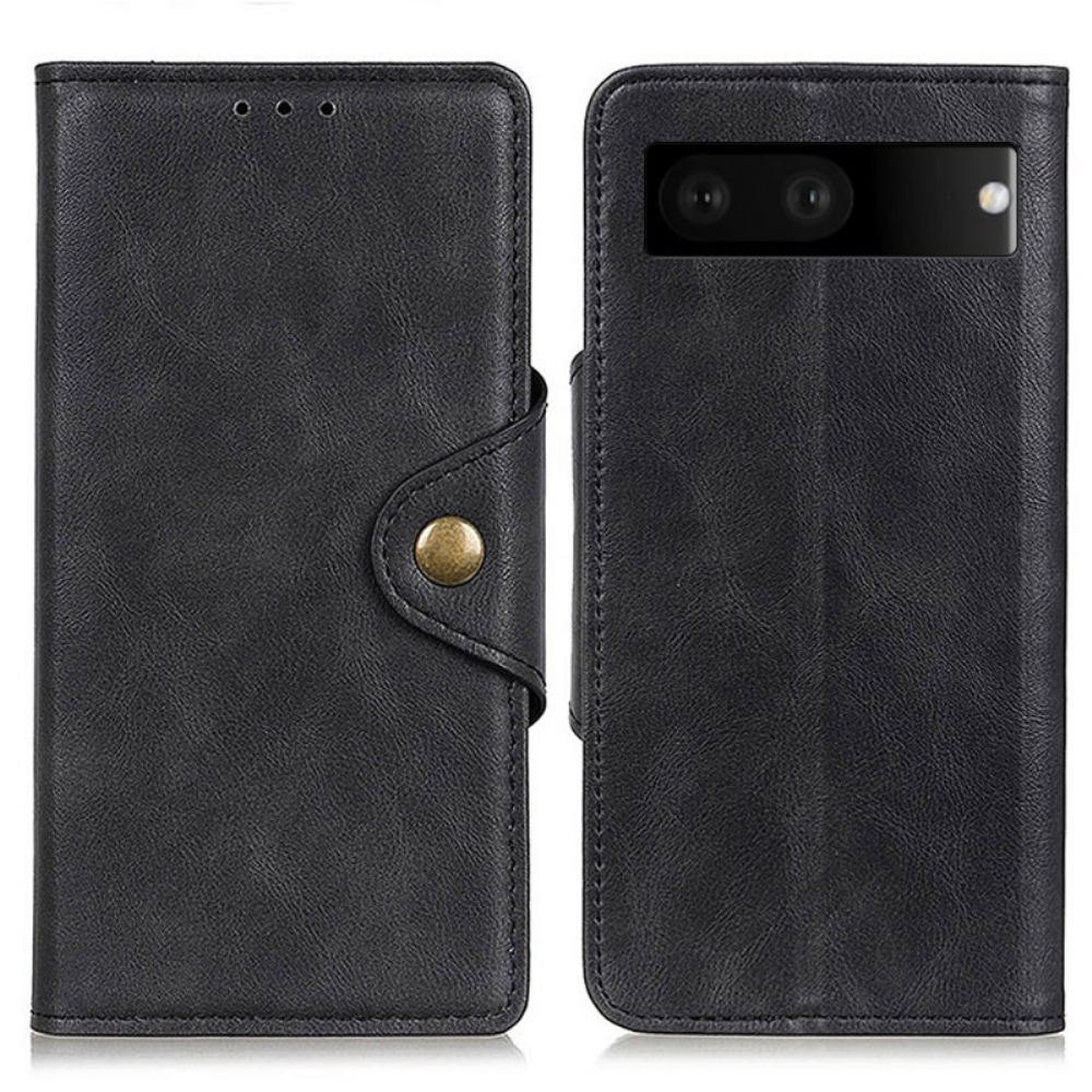 Folio-hoesje voor Google Pixel 7 Magnetische Knop Van Kunstleer