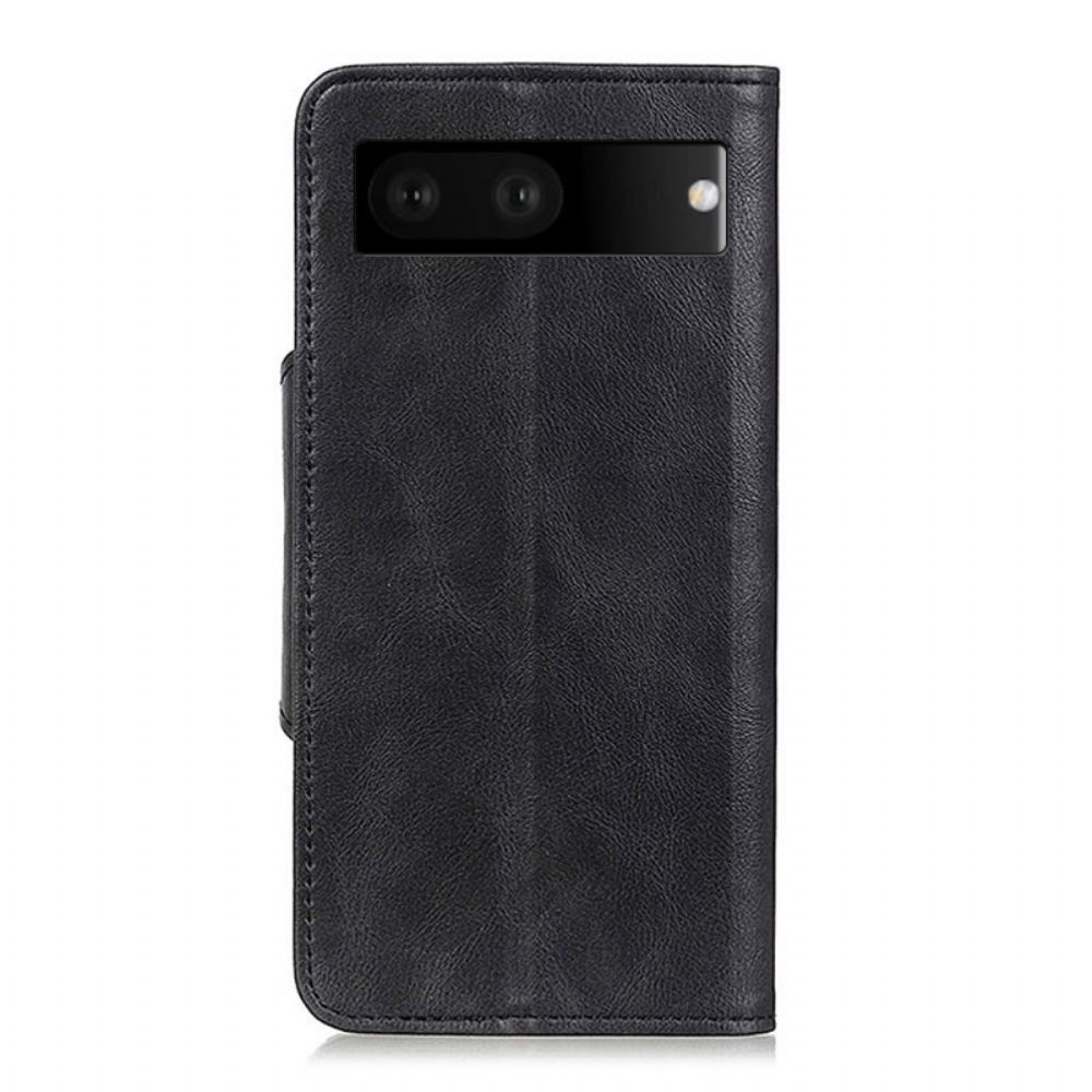 Folio-hoesje voor Google Pixel 7 Magnetische Knop Van Kunstleer
