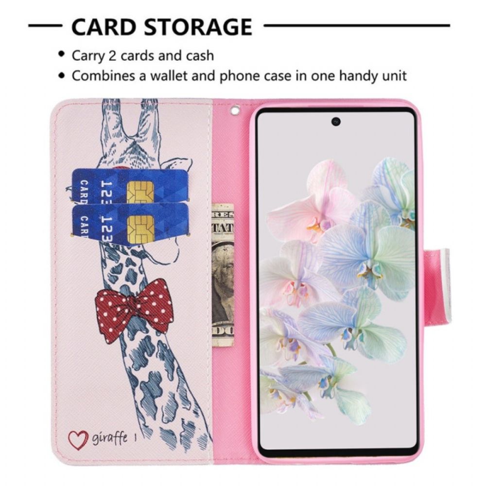 Folio-hoesje voor Google Pixel 7 Nerdy Giraf