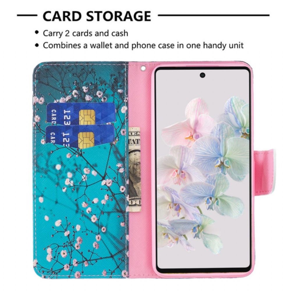Leren Hoesje voor Google Pixel 7 Bloeiende Takken