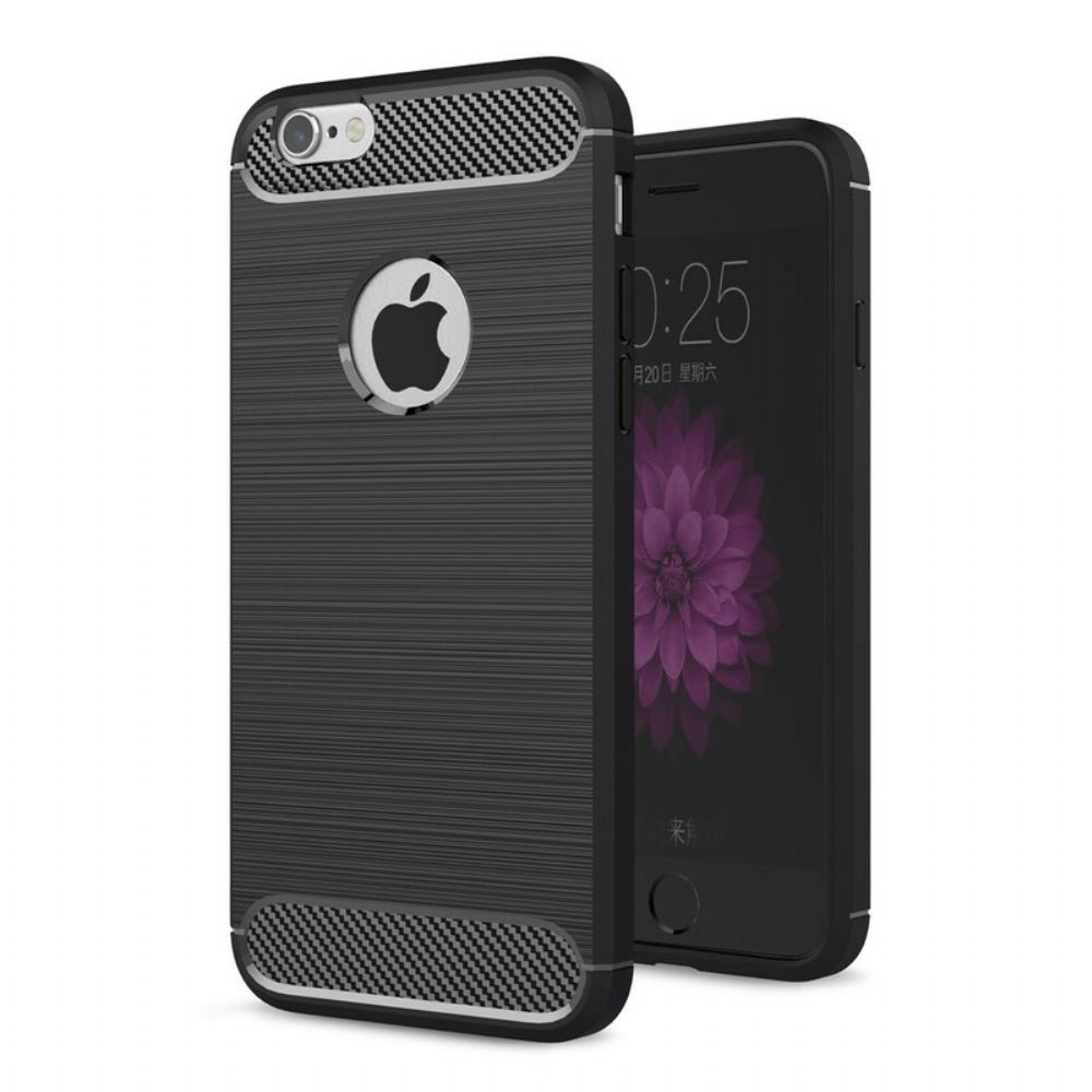 Telefoonhoesje voor iPhone 6 Plus / 6S Plus Geborstelde Koolstofvezel
