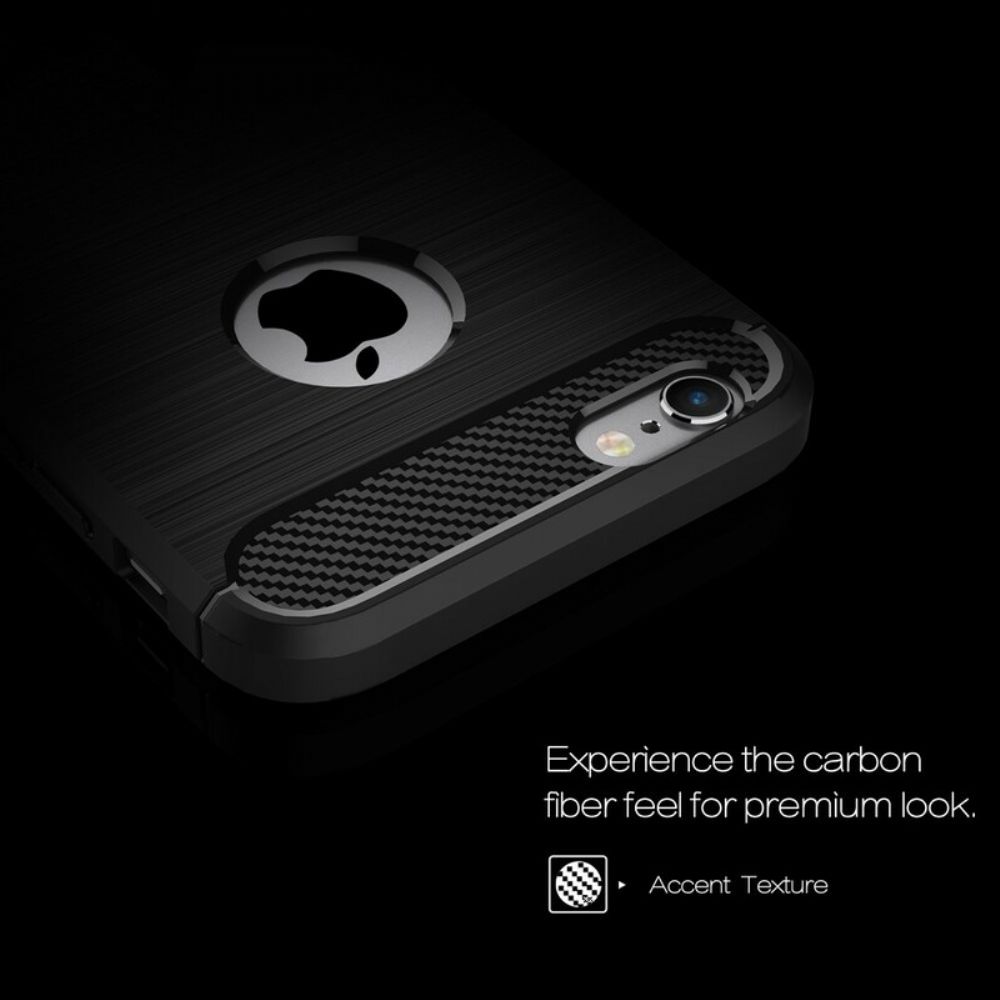 Telefoonhoesje voor iPhone 6 Plus / 6S Plus Geborstelde Koolstofvezel