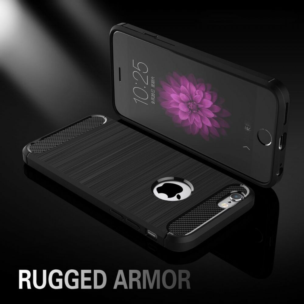 Telefoonhoesje voor iPhone 6 Plus / 6S Plus Geborstelde Koolstofvezel