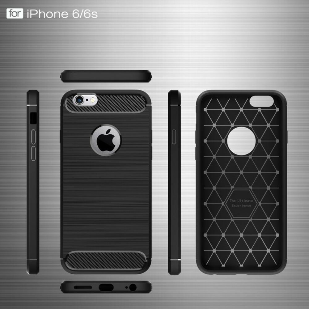 Telefoonhoesje voor iPhone 6 Plus / 6S Plus Geborstelde Koolstofvezel