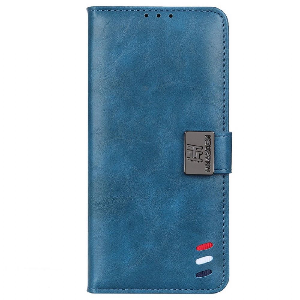 Folio-hoesje voor Samsung Galaxy M33 5G Driekleurige Zilveren Sluiting