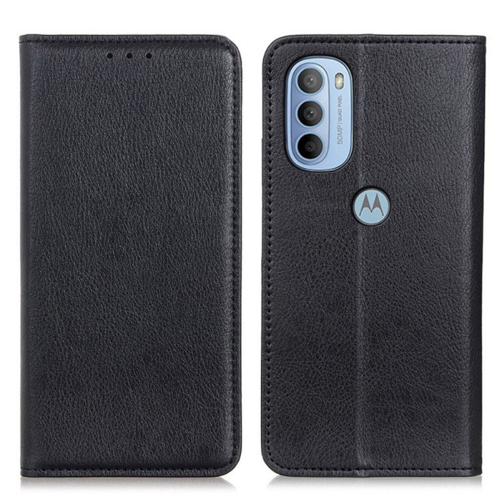 Bescherming Hoesje voor Moto G31 / Moto G41 Folio-hoesje Mat Splitleer