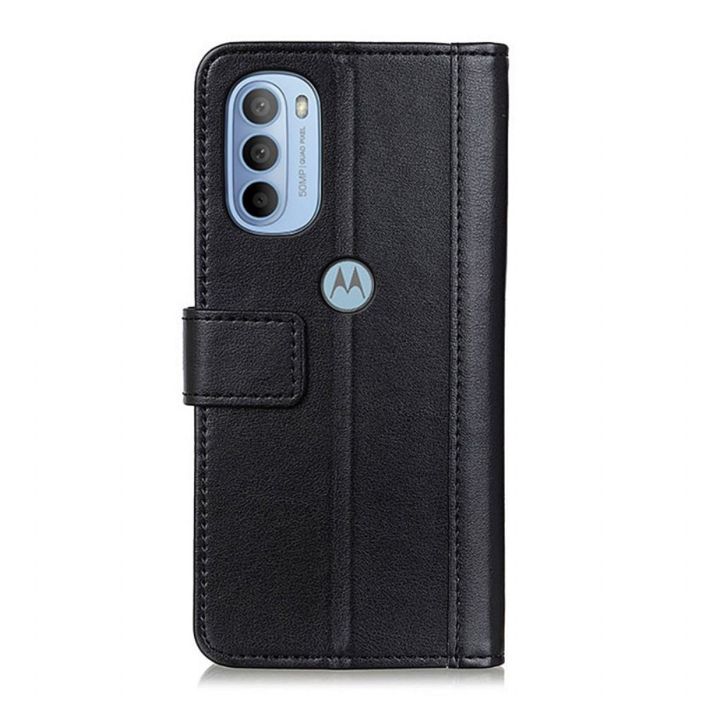Folio-hoesje voor Moto G31 / Moto G41 Gesplitste Lederen Versie