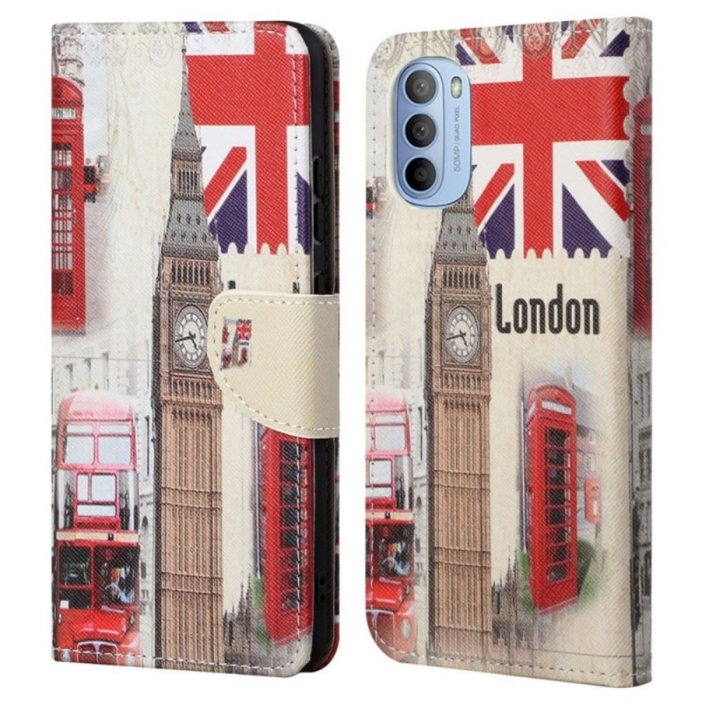 Folio-hoesje voor Moto G31 / Moto G41 Londen Leven