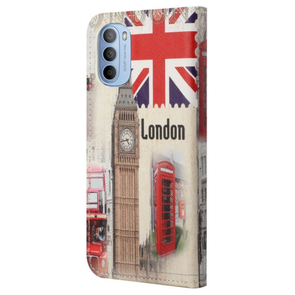 Folio-hoesje voor Moto G31 / Moto G41 Londen Leven