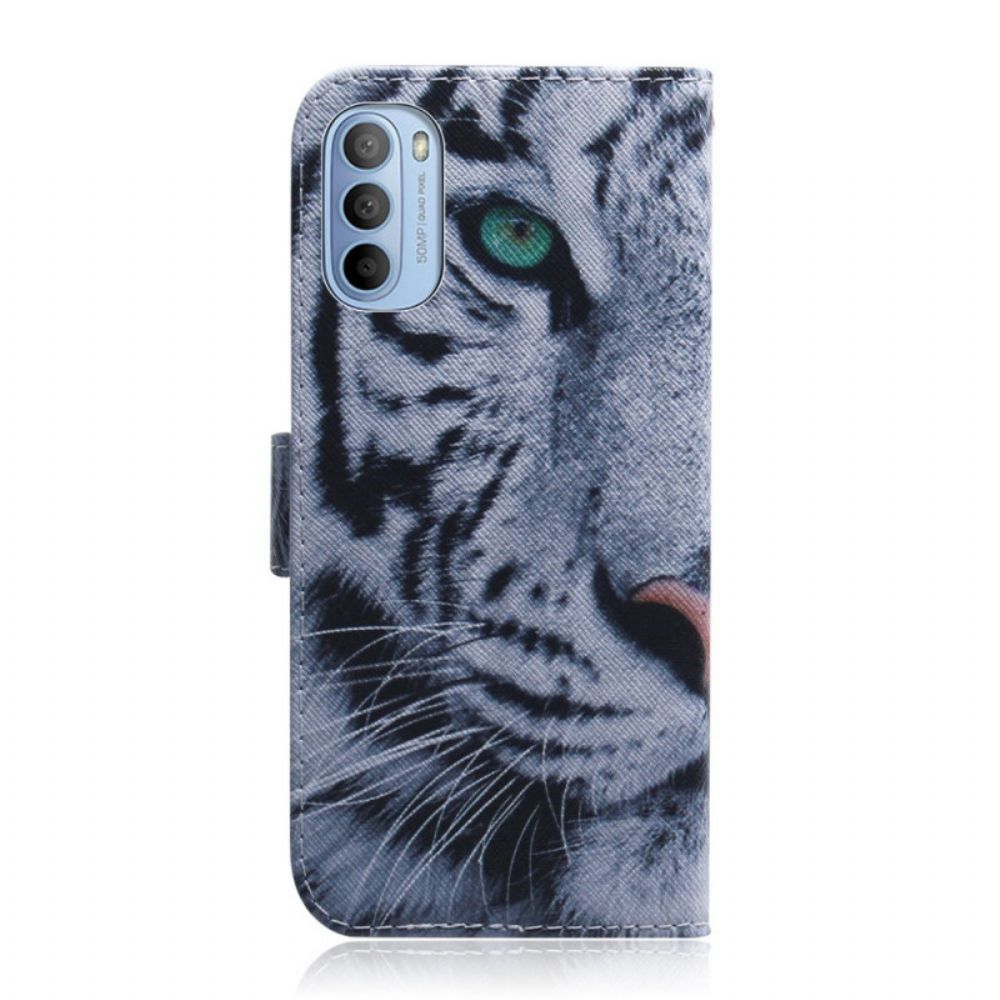Folio-hoesje voor Moto G31 / Moto G41 Tijgergezicht