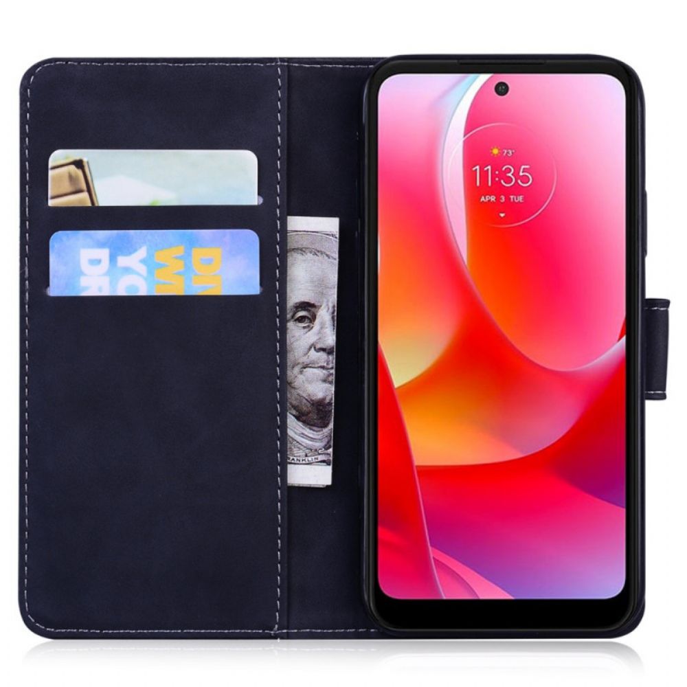 Folio-hoesje voor Moto G31 / Moto G41 Tijgergezicht Afdrukken