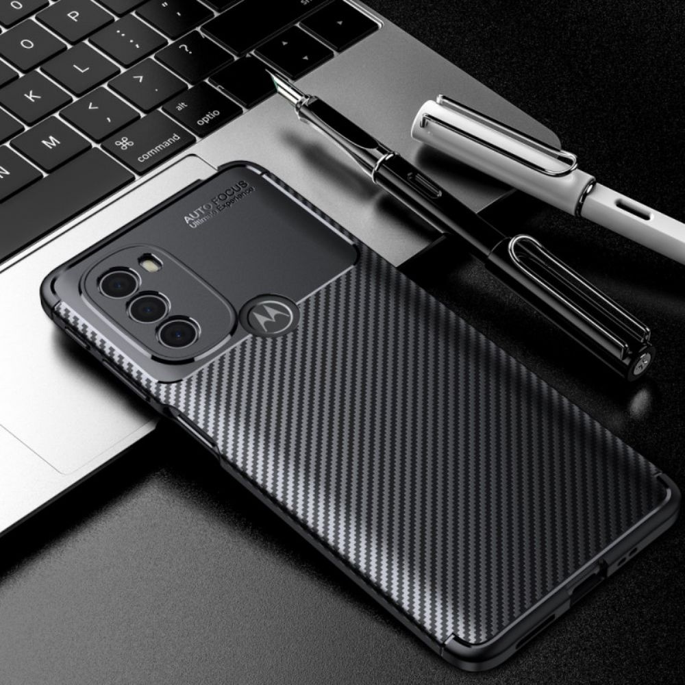 Hoesje voor Moto G31 / Moto G41 Koolstofvezelslang