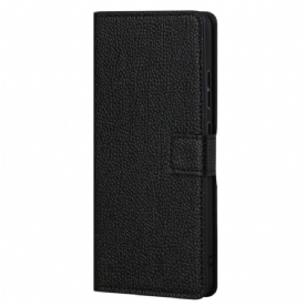 Leren Hoesje voor Moto G31 / Moto G41 Litchi-leereffect