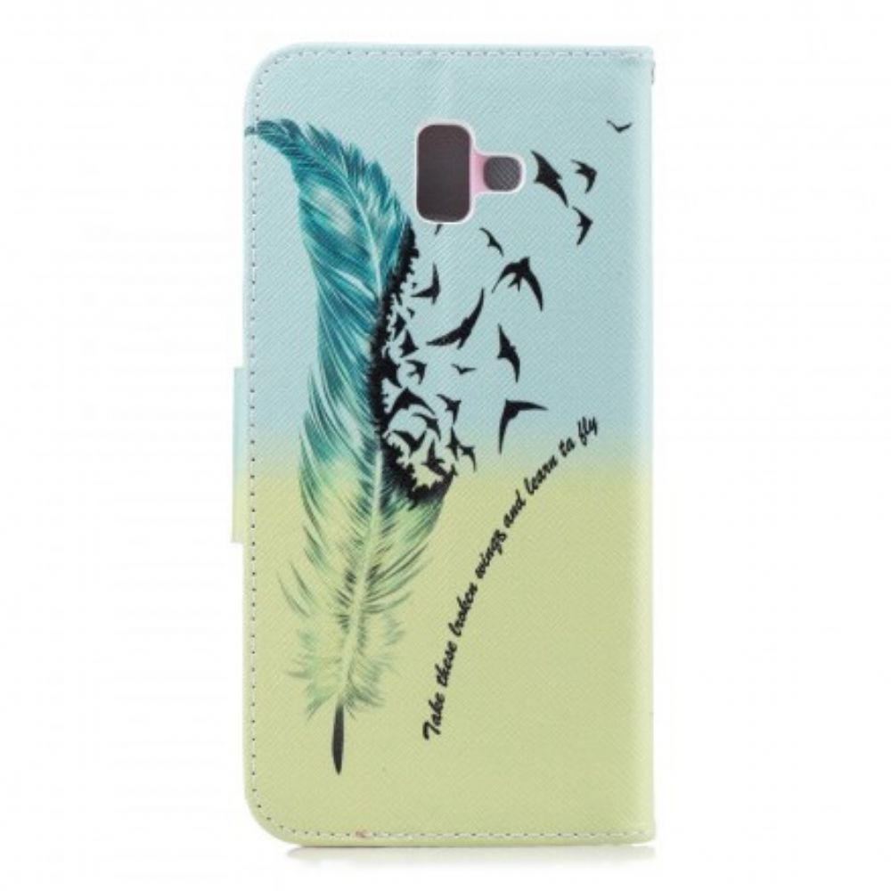 Folio-hoesje voor Samsung Galaxy J6 Plus Leren Vliegen