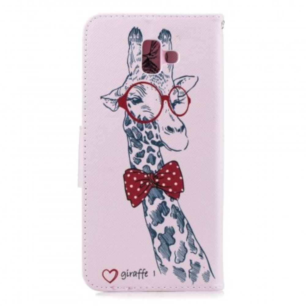 Folio-hoesje voor Samsung Galaxy J6 Plus Nerdy Giraf