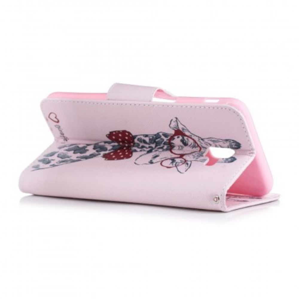 Folio-hoesje voor Samsung Galaxy J6 Plus Nerdy Giraf