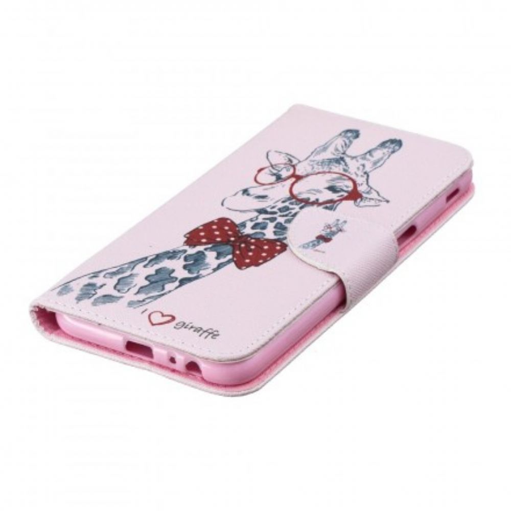 Folio-hoesje voor Samsung Galaxy J6 Plus Nerdy Giraf