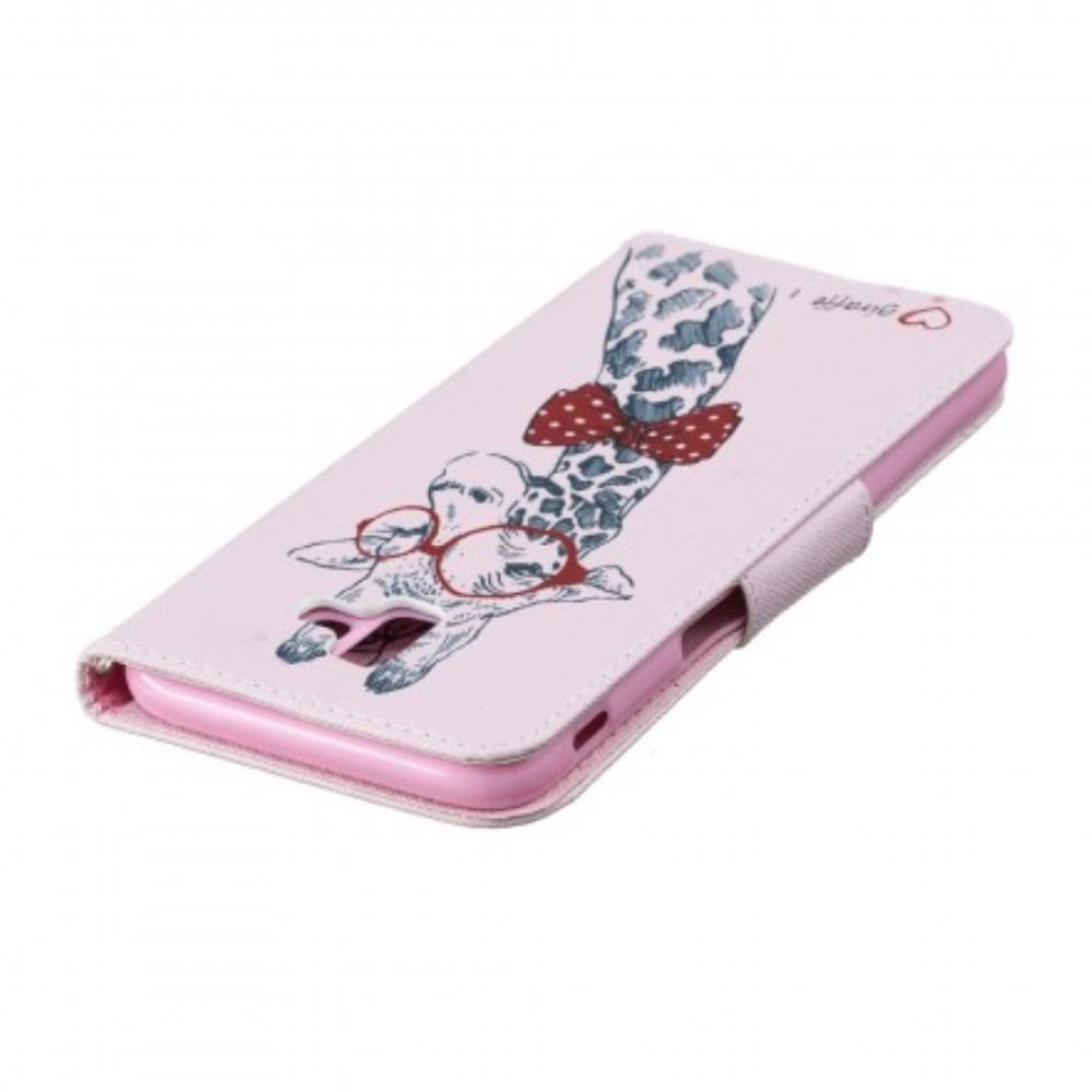 Folio-hoesje voor Samsung Galaxy J6 Plus Nerdy Giraf