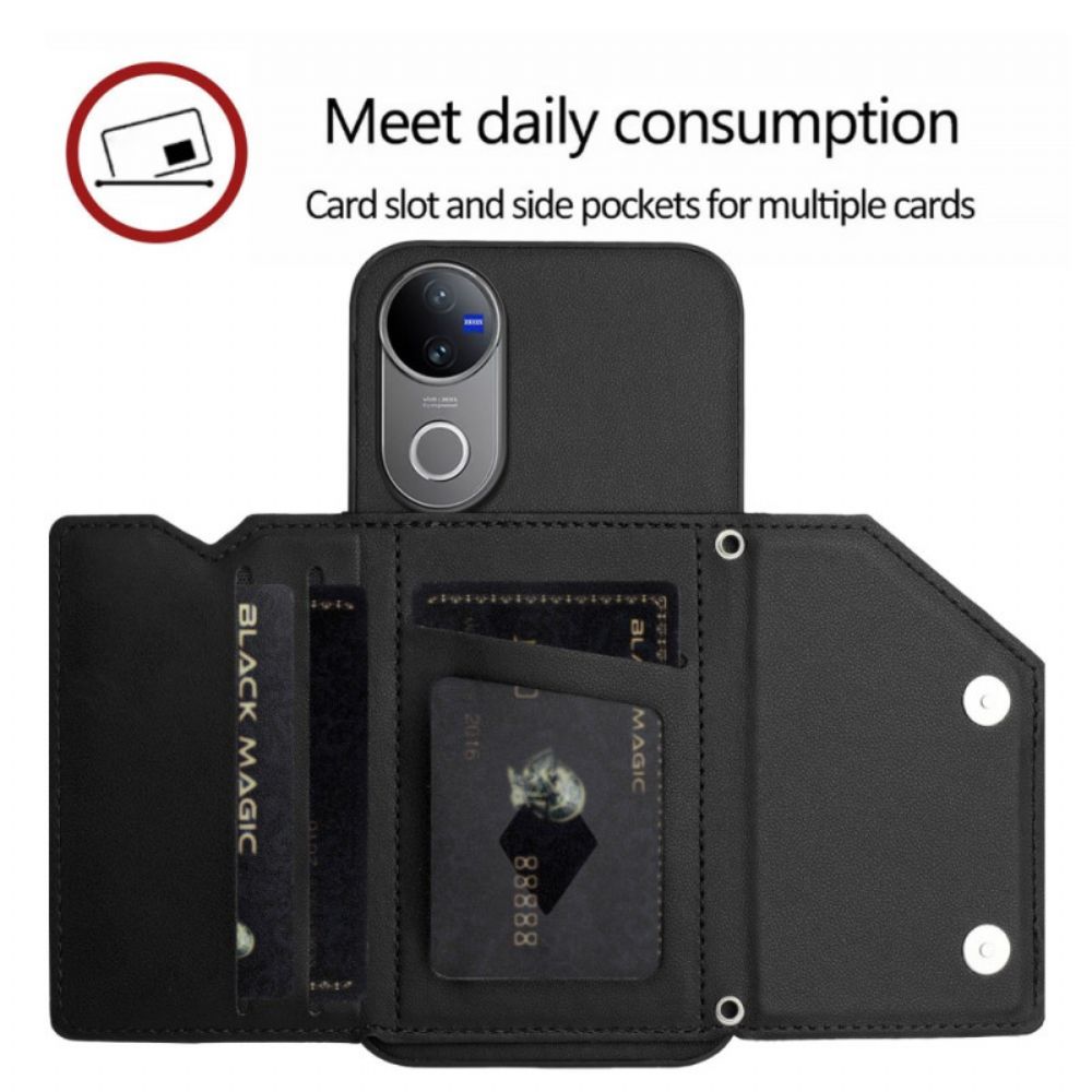 Cover Hoesje Vivo V50 5g Telefoonhoesje Kaarthouder En Draagkoord