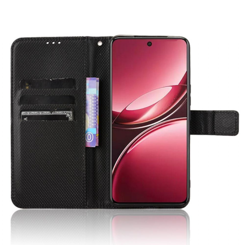Flip Case Leren Vivo V50 5g Diamantstructuur