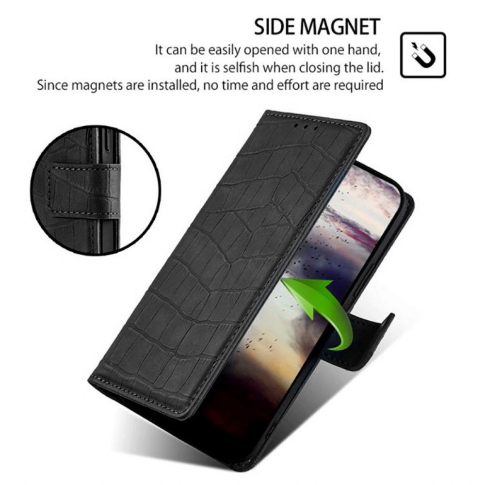 Flip Case Leren Vivo V50 5g Krokodillenleerstructuur