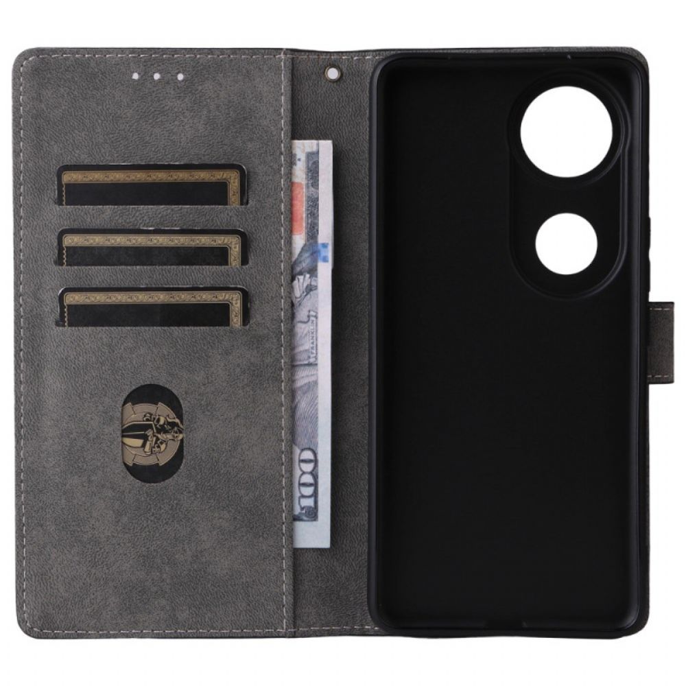 Flip Case Leren Vivo V50 5g Rfid-bescherming En Riem