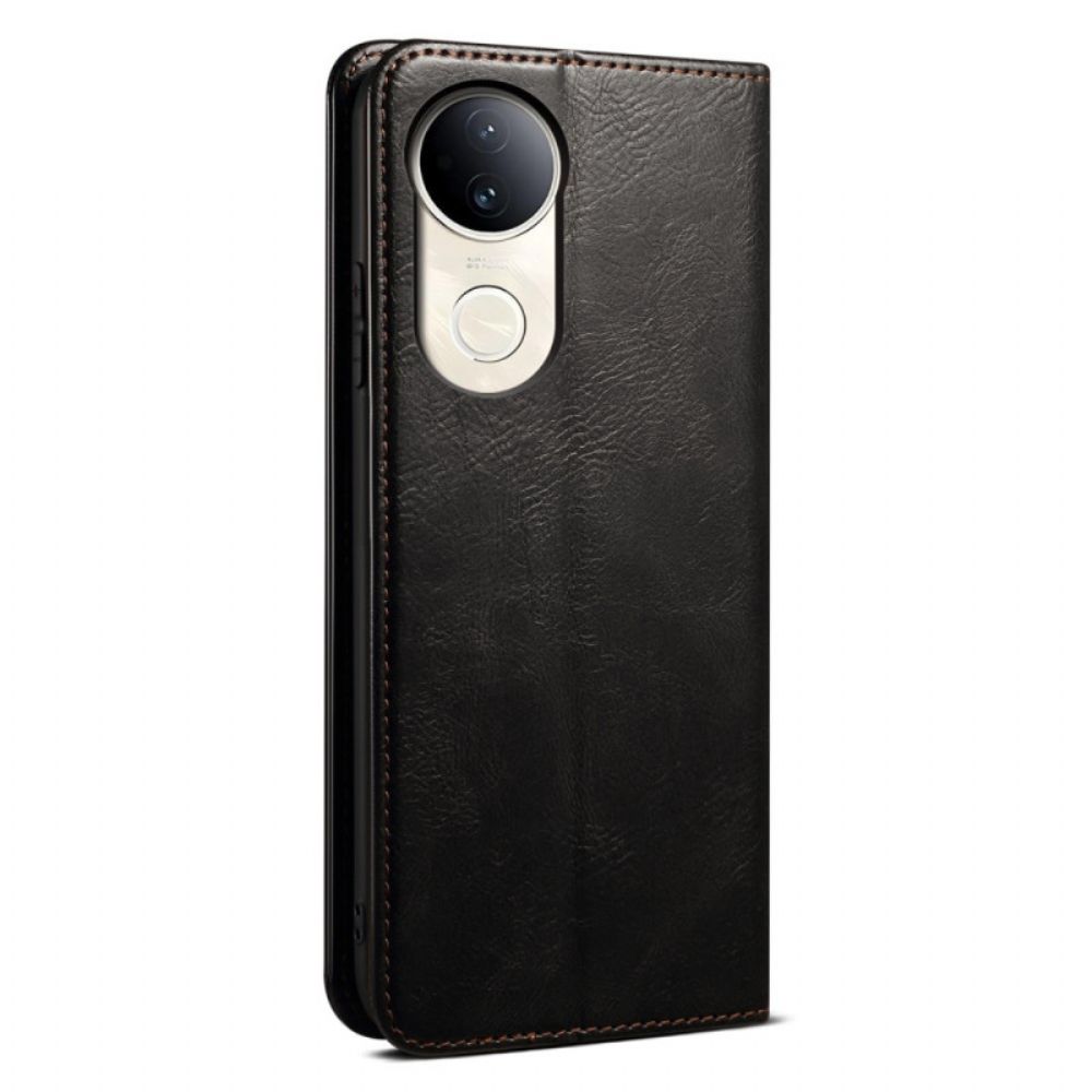 Folio-hoesje Vivo V50 5g Gewaxt Kunstleer Bescherming Hoesje