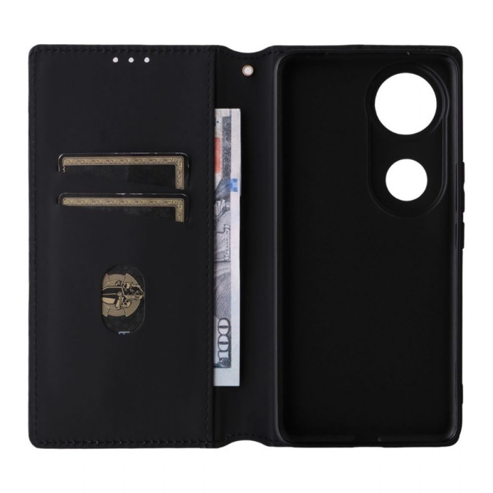 Folio-hoesje Vivo V50 5g Met Geprint Diamantpatroon Bescherming Hoesje