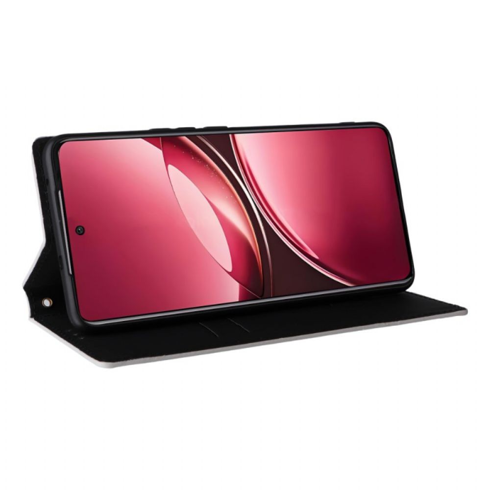 Folio-hoesje Vivo V50 5g Met Geprint Diamantpatroon Bescherming Hoesje