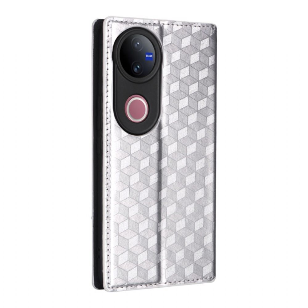 Folio-hoesje Vivo V50 5g Met Geprint Diamantpatroon Bescherming Hoesje