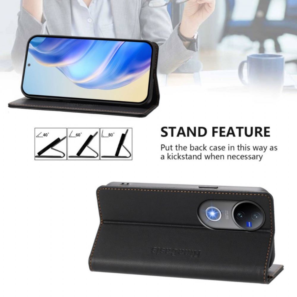 Folio-hoesje Vivo V50 5g Rfid-bescherming En Verstelbare Standaard Bescherming Hoesje