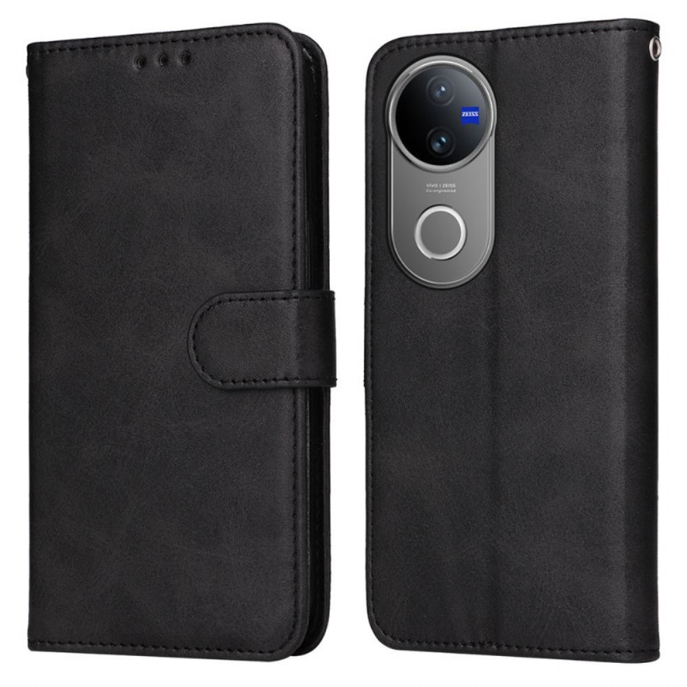 Folio-hoesje Vivo V50 5g Telefoonhoesje Effen Leerlook
