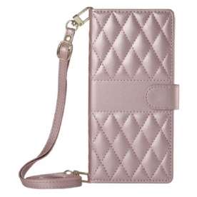 Folio-hoesje Vivo V50 5g Telefoonhoesje Gewatteerd Met Riem En Schouderriem