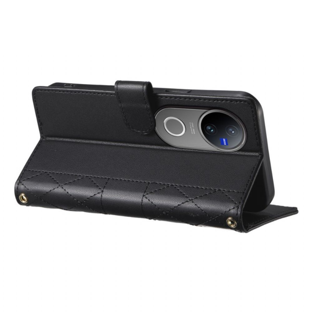 Folio-hoesje Vivo V50 5g Telefoonhoesje Gewatteerd Met Riem En Schouderriem