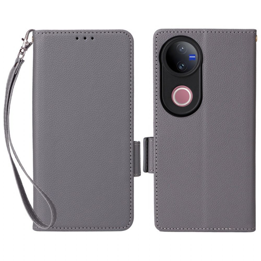 Folio-hoesje Vivo V50 5g Telefoonhoesje Kunstleer Met Riem