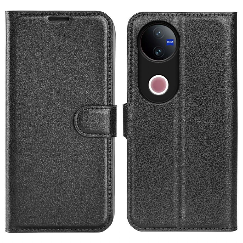 Folio-hoesje Vivo V50 5g Telefoonhoesje Lychee Kunstleer