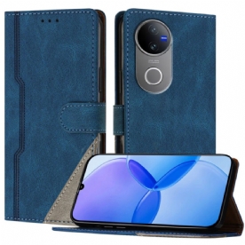 Folio-hoesje Vivo V50 5g Telefoonhoesje Tweekleurig Patroon