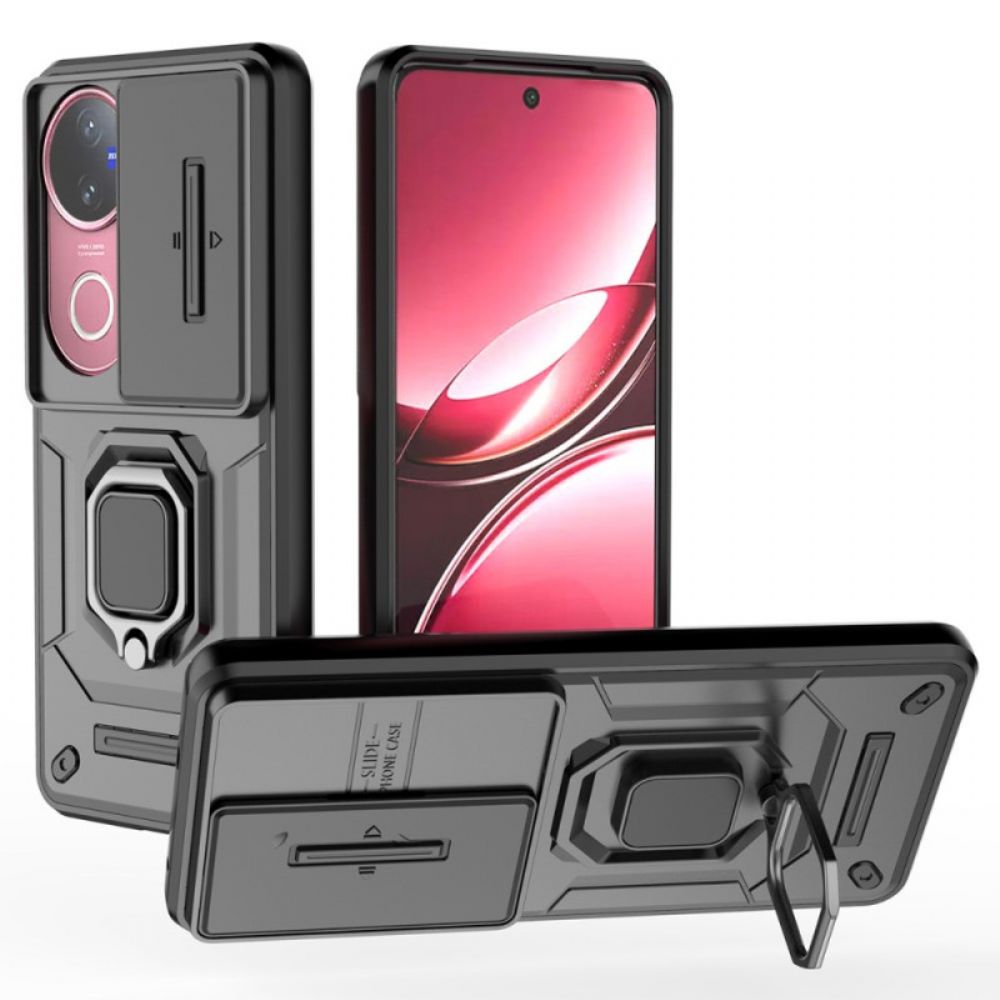 Hoesje Vivo V50 5g Duurzame Ring Met Lensbeschermer