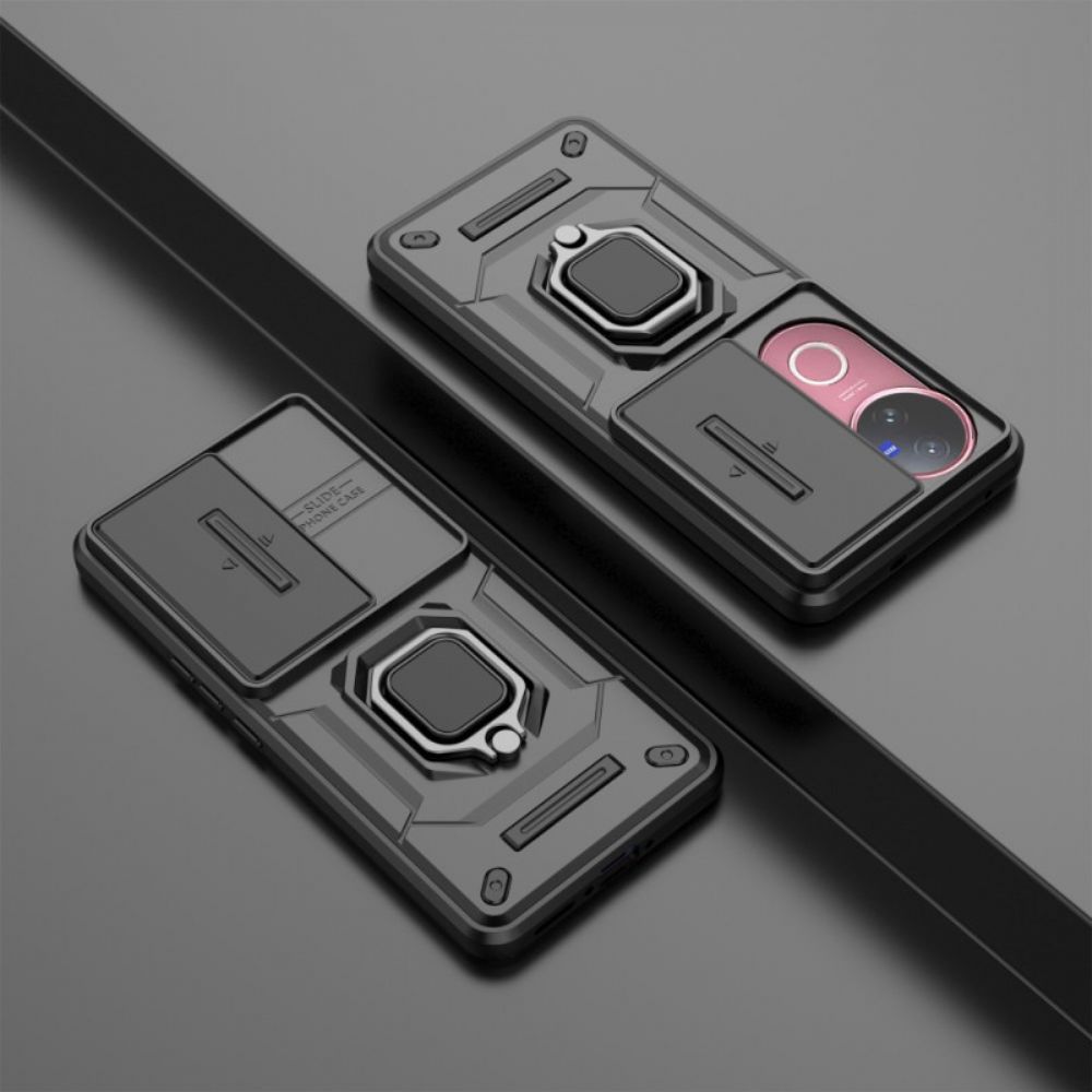 Hoesje Vivo V50 5g Duurzame Ring Met Lensbeschermer