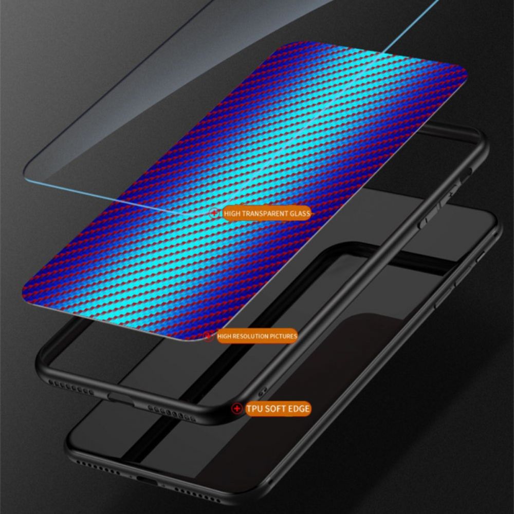 Hoesje Vivo V50 5g Gehard Glas Met Koolstofvezel