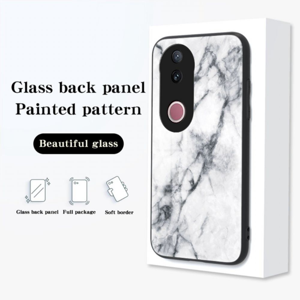 Hoesje Vivo V50 5g Marmer Gehard Glas