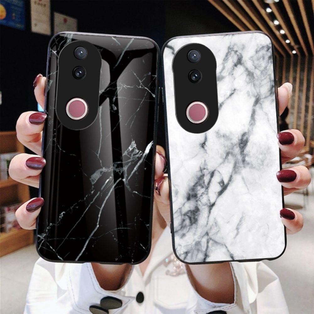 Hoesje Vivo V50 5g Marmer Gehard Glas