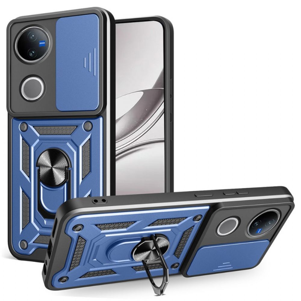 Hoesje Vivo V50 5g Schuifbare Cameracover En Steun Bescherming Hoesje