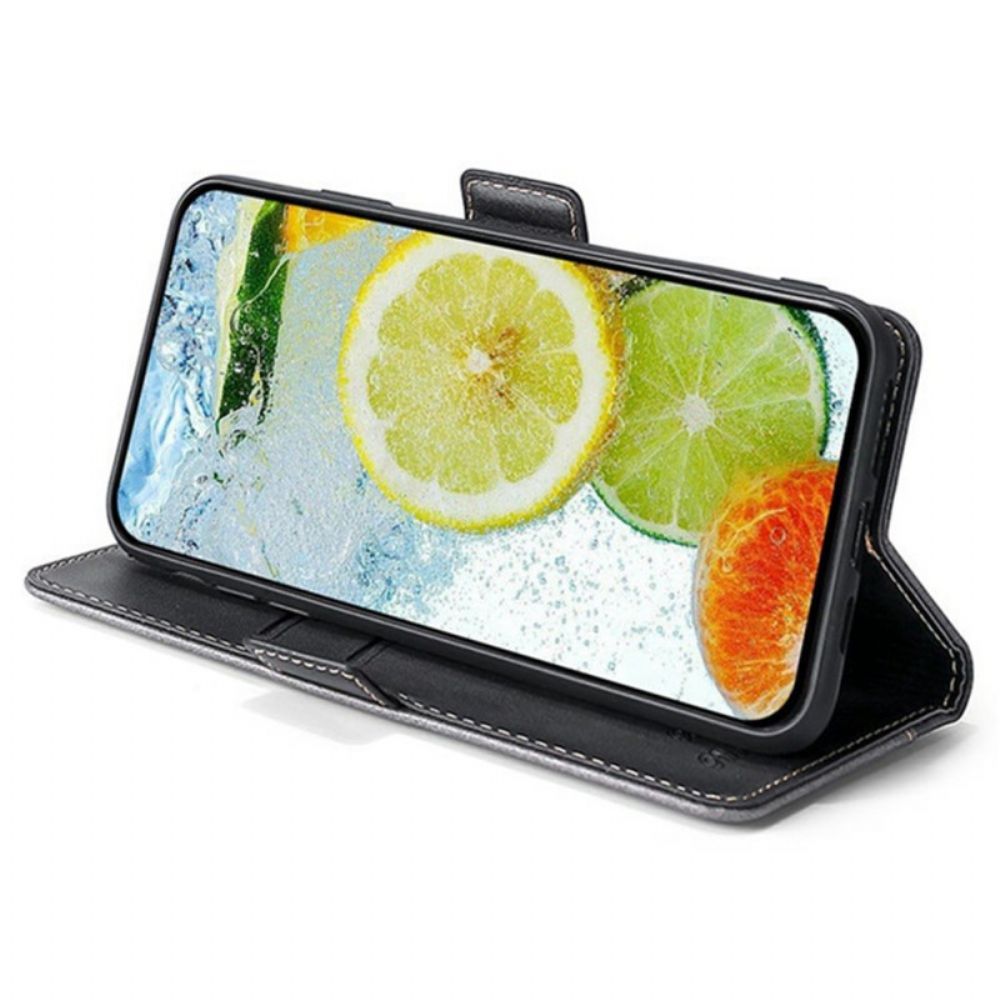 Leren Hoesje Vivo V50 5g Tweekleurig Bescherming Hoesje