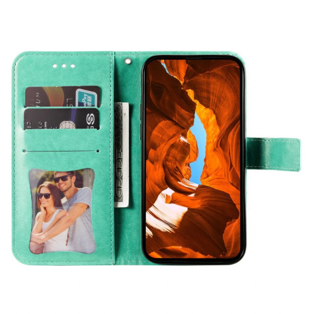 Leren Hoesje Vivo V50 5g Vingerafdruk Mandala