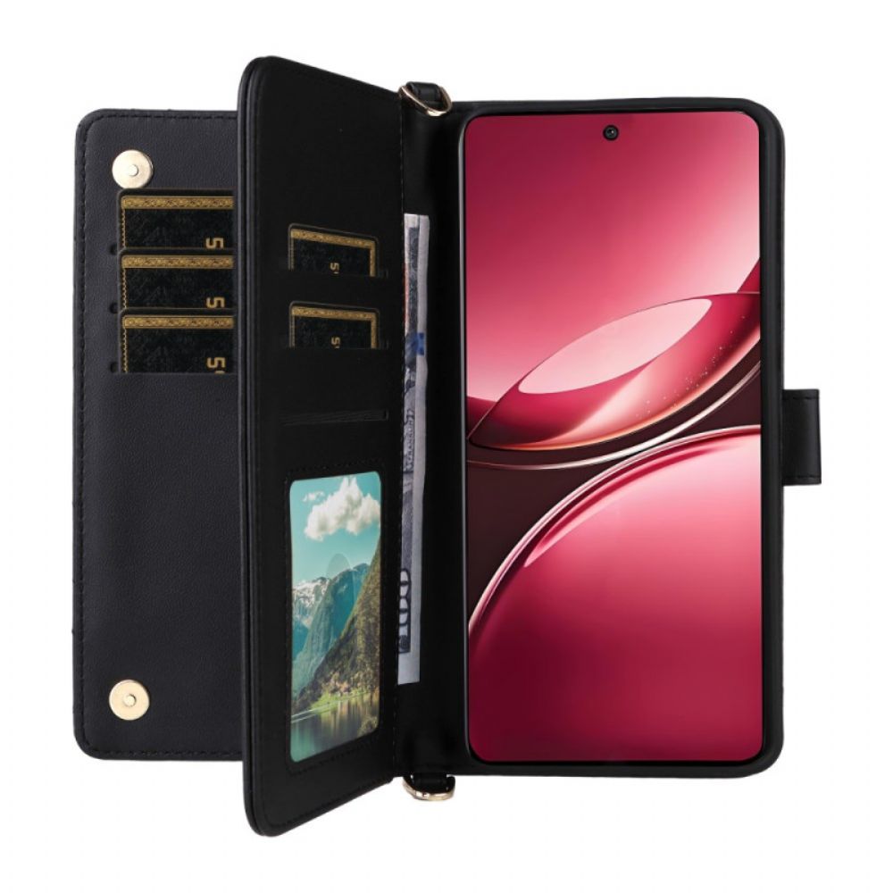 Leren Hoesje Voor Vivo V50 5g Gewatteerd Met Riemen