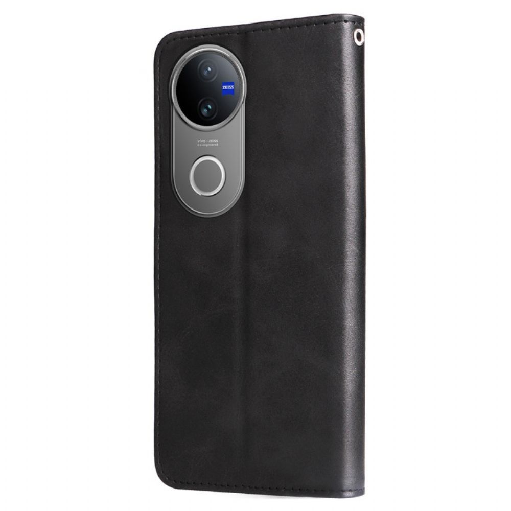 Leren Hoesje Voor Vivo V50 5g Vak Met Ritssluiting